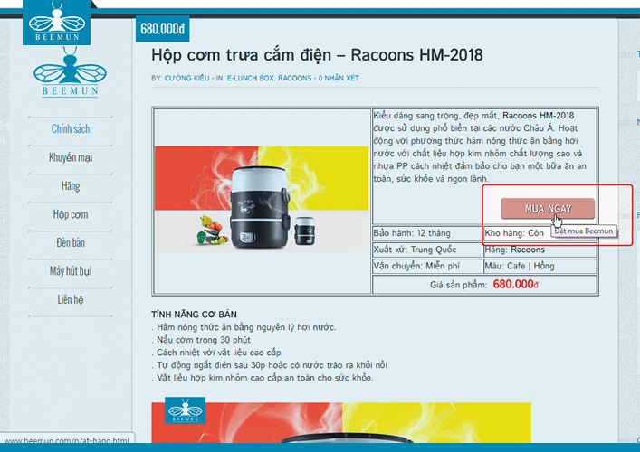 Beemun hướng dẫn mua hàng Mua hang 1