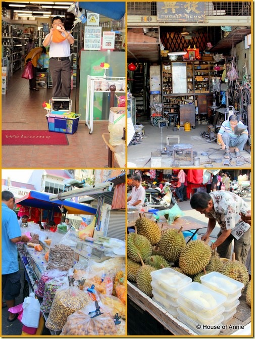 Scenes in and around Chowrasta Market Penang