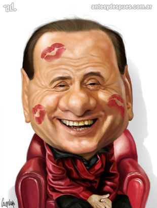 La caricatura de Silvio Berlusconi