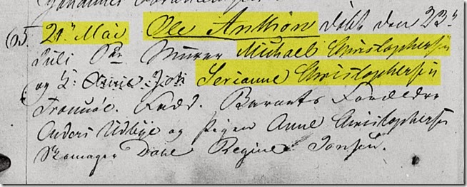 Christopherson, Ole Anthon - Birth Record from Tromso, Norway - Highlighted Christopherson, Ole Anthon - Birth Record from Tromso, Norway - Highlighted