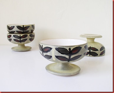 Vintage ceramic sundae dessert cups, bowls