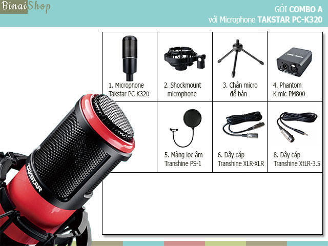 Combo studio phòng thu âm Takstar PC-K320