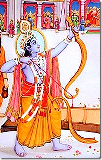 Rama lifting a bow