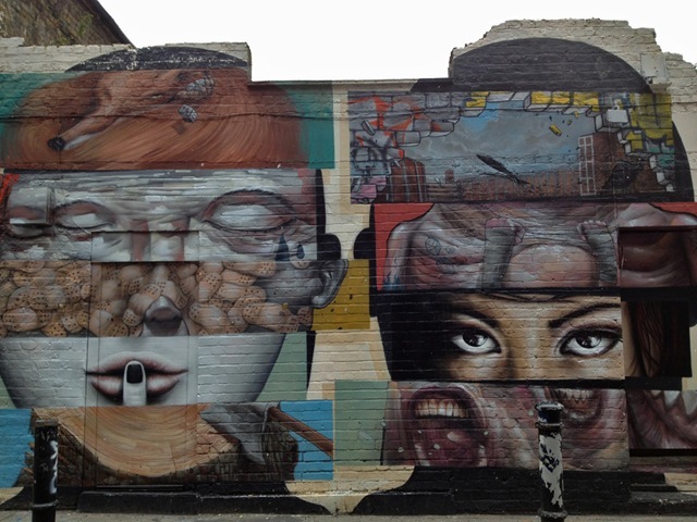 Bom K and Liliwenn mural Hanbury Street