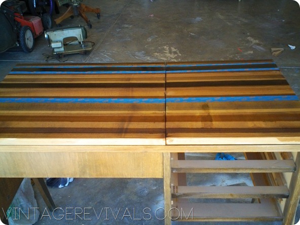 Faux Butcher Block Desk Vintage Revivals This Is What You Will End Up With After 3 Rounds Of Taping And Staining