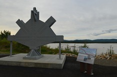 piece of the old bridge crossing the Tanana