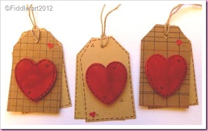 Wooden heart valentine tags
