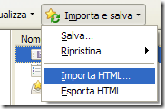 Firefox Importa e salva Importa HTML
