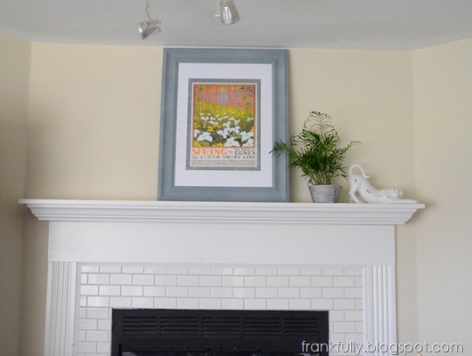 Spring in the Dunes over the fireplace...I still have a LOT more mantel styling to do!
