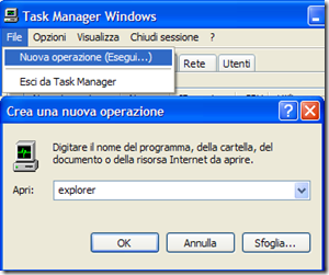 Task Manager File-Nuova operazione (Esegui…) 