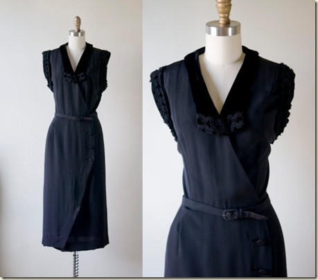 1940s Black cocktail dress $42 – I love this