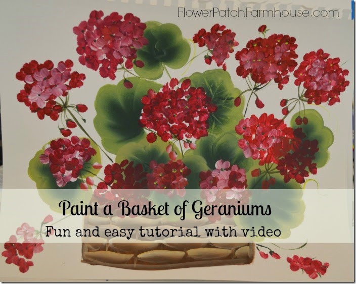 geranium basket painting banner