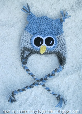 baby boy owl hat size 3-6 months