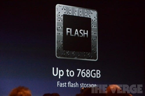 ，新世代的 MacBook Pro 採用的存取快速且省電的固態硬碟作為儲存媒介