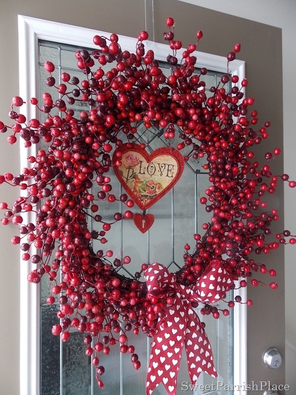 making a Christmas wreath work for Valentine's Day