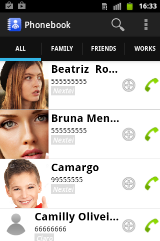 Phonebook Screen 1