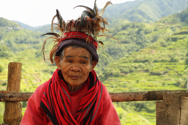 Elderly Ifugao Tribal Woman at Banaue Rice Terraces, Philippines