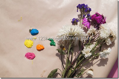 Summer Painting with flowers for toddlers Summer Painting with flowers for toddlers