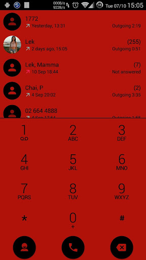 Dialer theme Flat Red