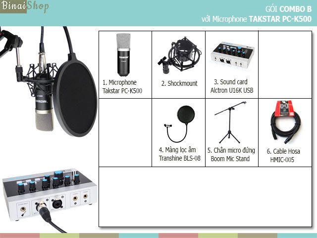 Combo studio Micro thu âm Takstar PC-K500