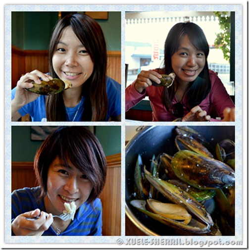 eating mussels
