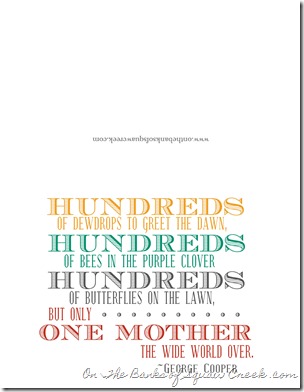 Free printable for Mother's Day
