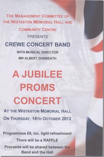 Jubilee Proms Concert - Thurs 18-10-12 - Wistaston Memorial Hall