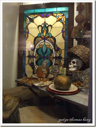 stained glass and skull