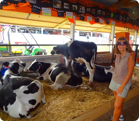 Marsha with cows