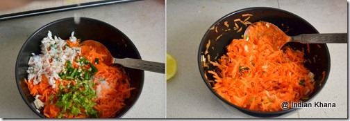 easy kothambari carrot coconut salad recipe