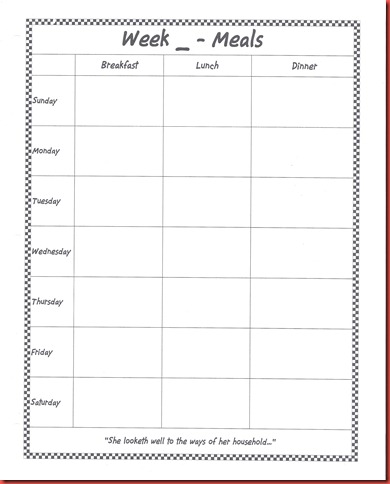 Four Week Meals