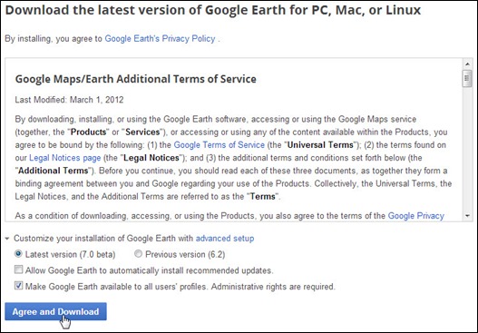 Download offline installer Google Earth