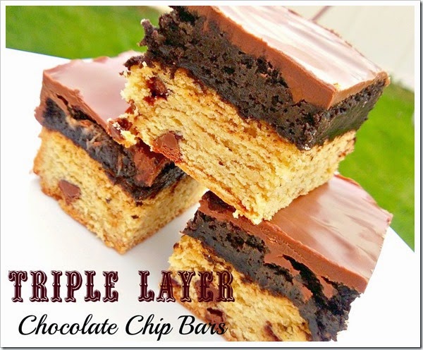 triple layer chocolate chip bars