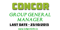 CONCOR Recruitment 2013