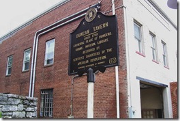 Duncan Tavern at the corner of the Tavern Property behind courthouse
