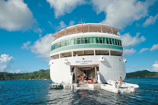 Paul Gauguin's retractable onboard watersports marina offers kayaking and windsurfing at no extra cost.