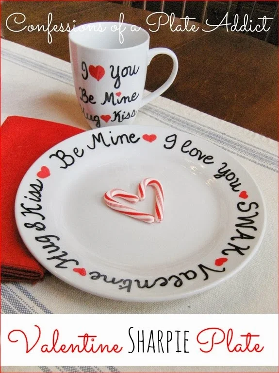 CONFESSIONS OF A PLATE ADDICT DIY Valentine Sharpie Plate