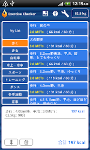 エクササイズ・消費カロリーチェッカー