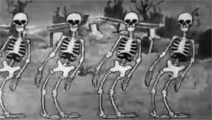 The skeleton dance, un corto animado de Walt Disney de miedo
