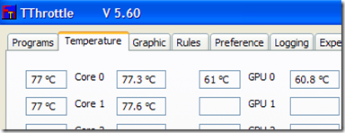 TThrottle Temperature TThrottle Temperature