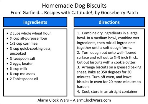 homemade dog biscuits recipe card