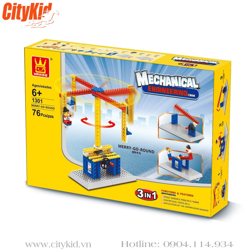 Đồ chơi lắp ráp Đồ chơi mô hình vòng đu quay Wange 1301