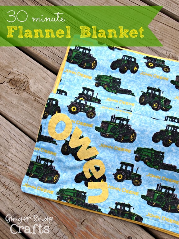 30 minute flannel blanket by GingerSnapCrafts.com