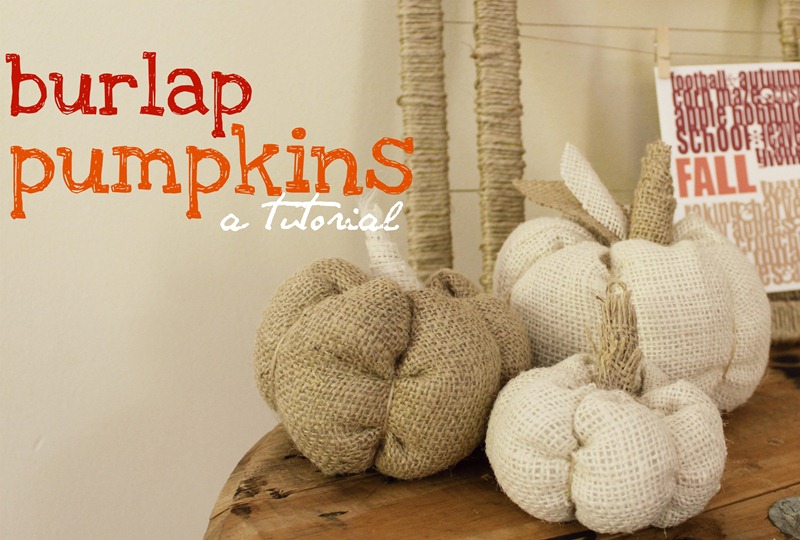 burlap pumpkins