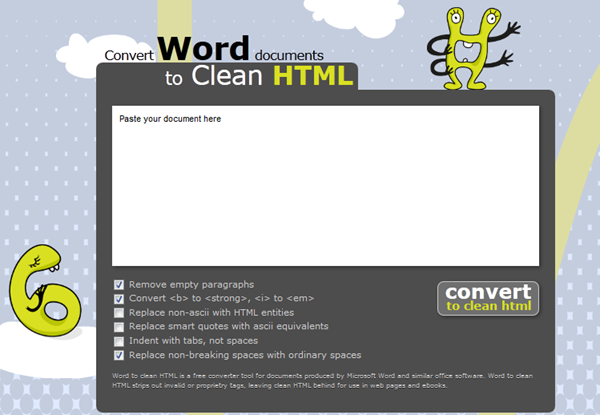 conversion word to html