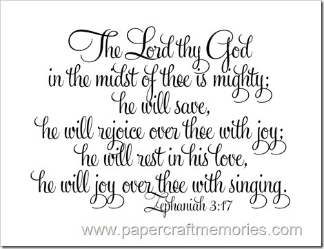 Papercraft Memories: Zephaniah 3:17 WORDart