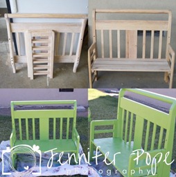 toddler bed bench photo prop