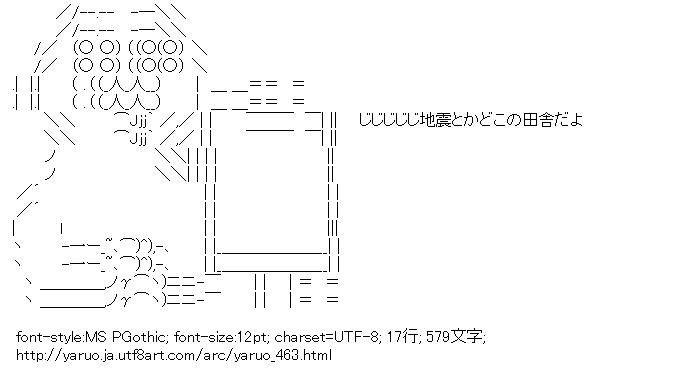 やる夫 地震 アスキーアートリサイクル保管庫 出張所