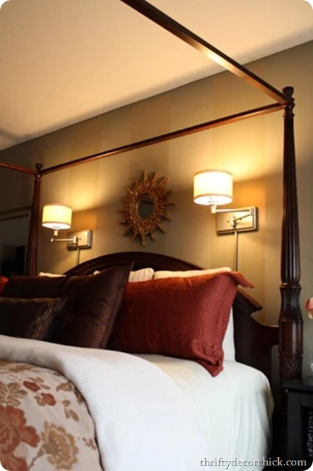 sconces above bed