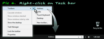 How to Create Address bar on Taskbar